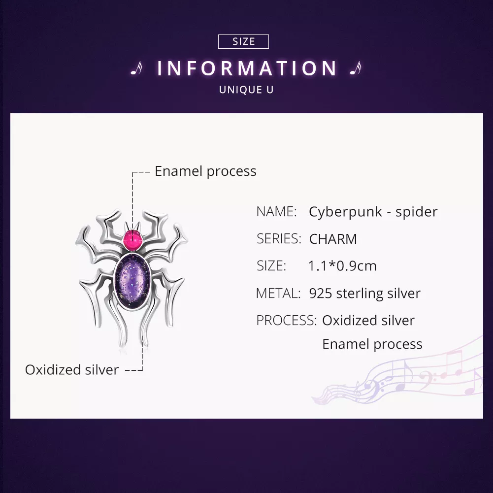 Charm Cyberpunk - Aranha estilo Pandora - SCC1842