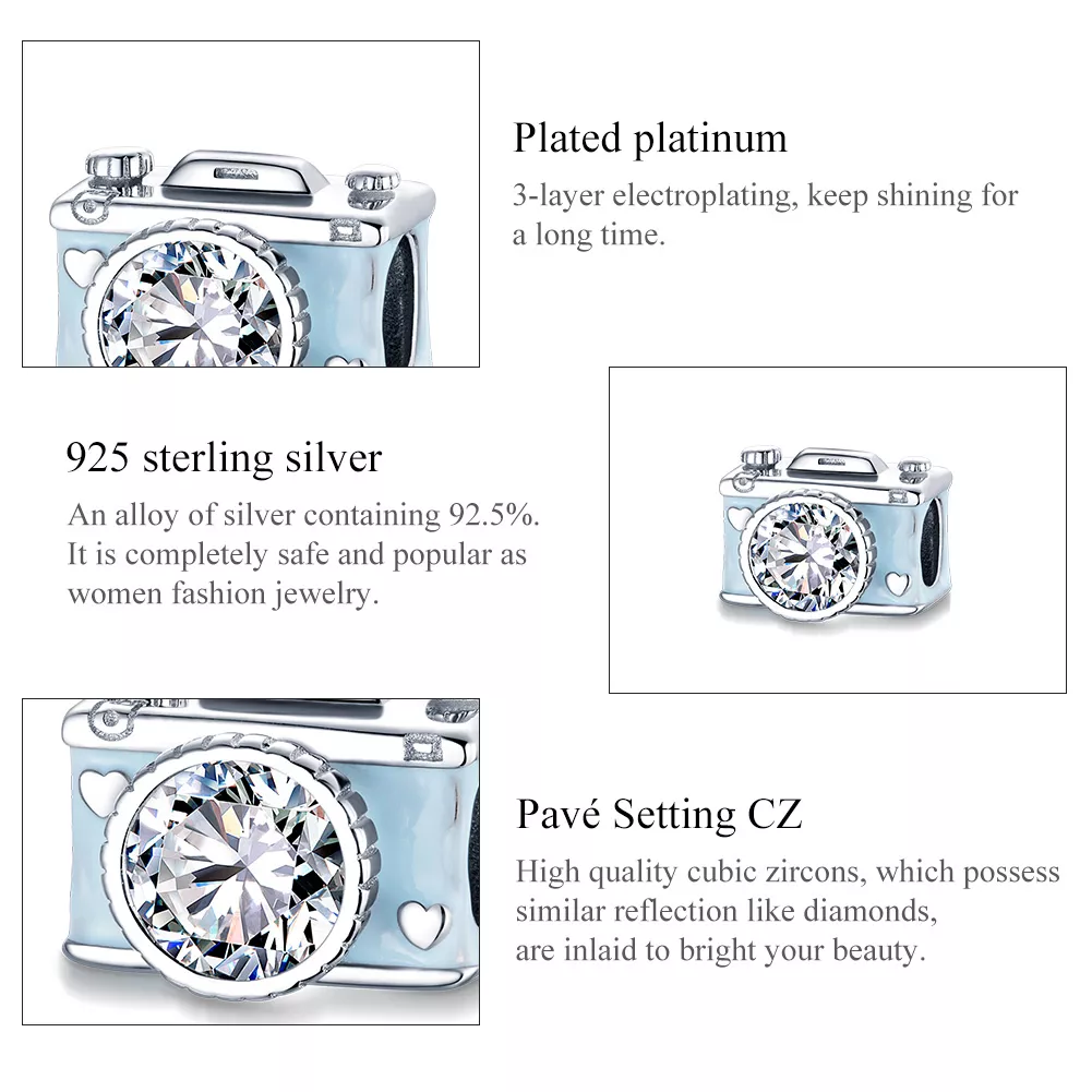 Charm Câmera Azul life Pandora - BSC264