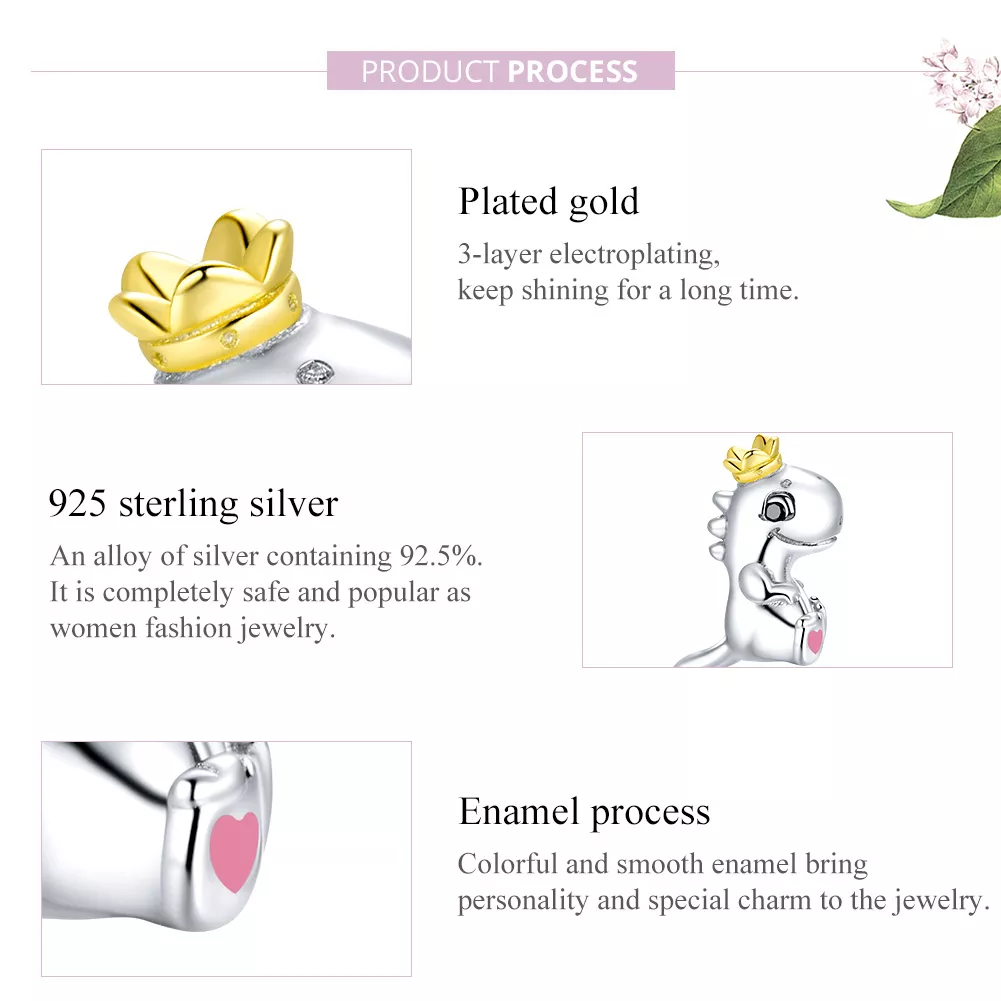 Charm Dinossauro pequeno estilo Pandora - SCC1674