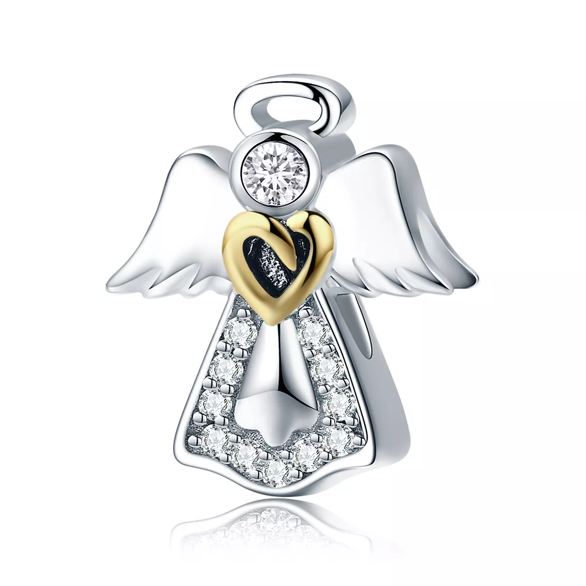 Charm Dois tons Anjo da guarda estilo Pandora - SCC747