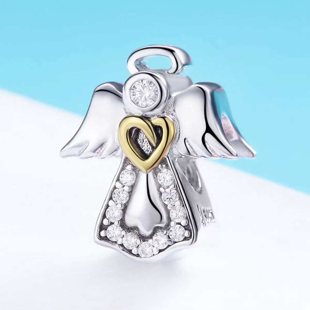 Charm Dois tons Anjo da guarda estilo Pandora - SCC747