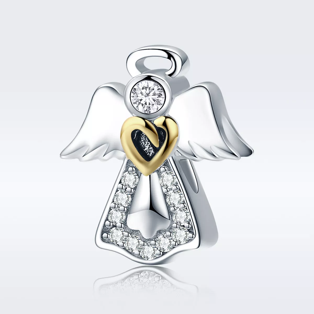 Charm Dois tons Anjo da guarda estilo Pandora - SCC747