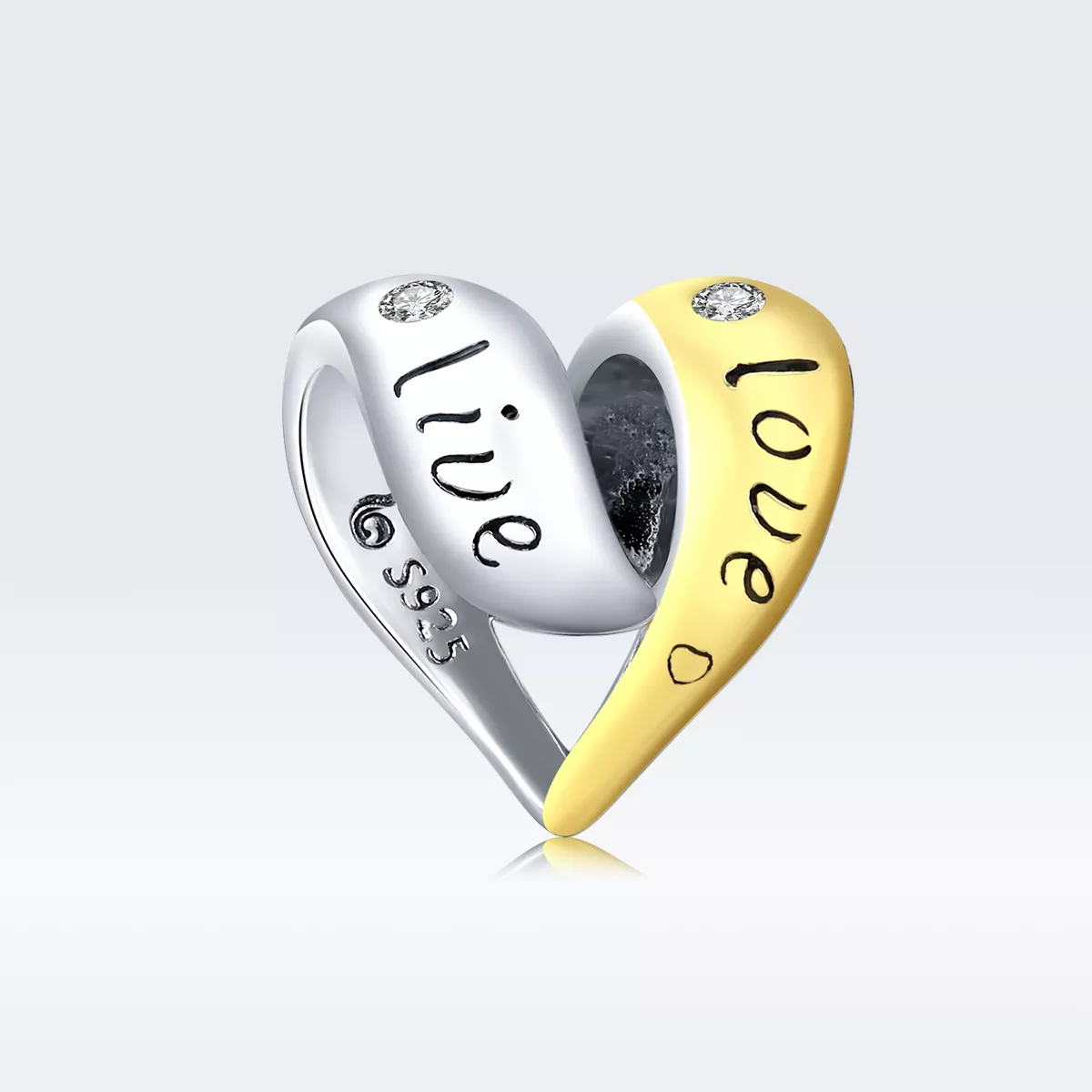 Charm Dois tons Apaixonado estilo Pandora - BSC227