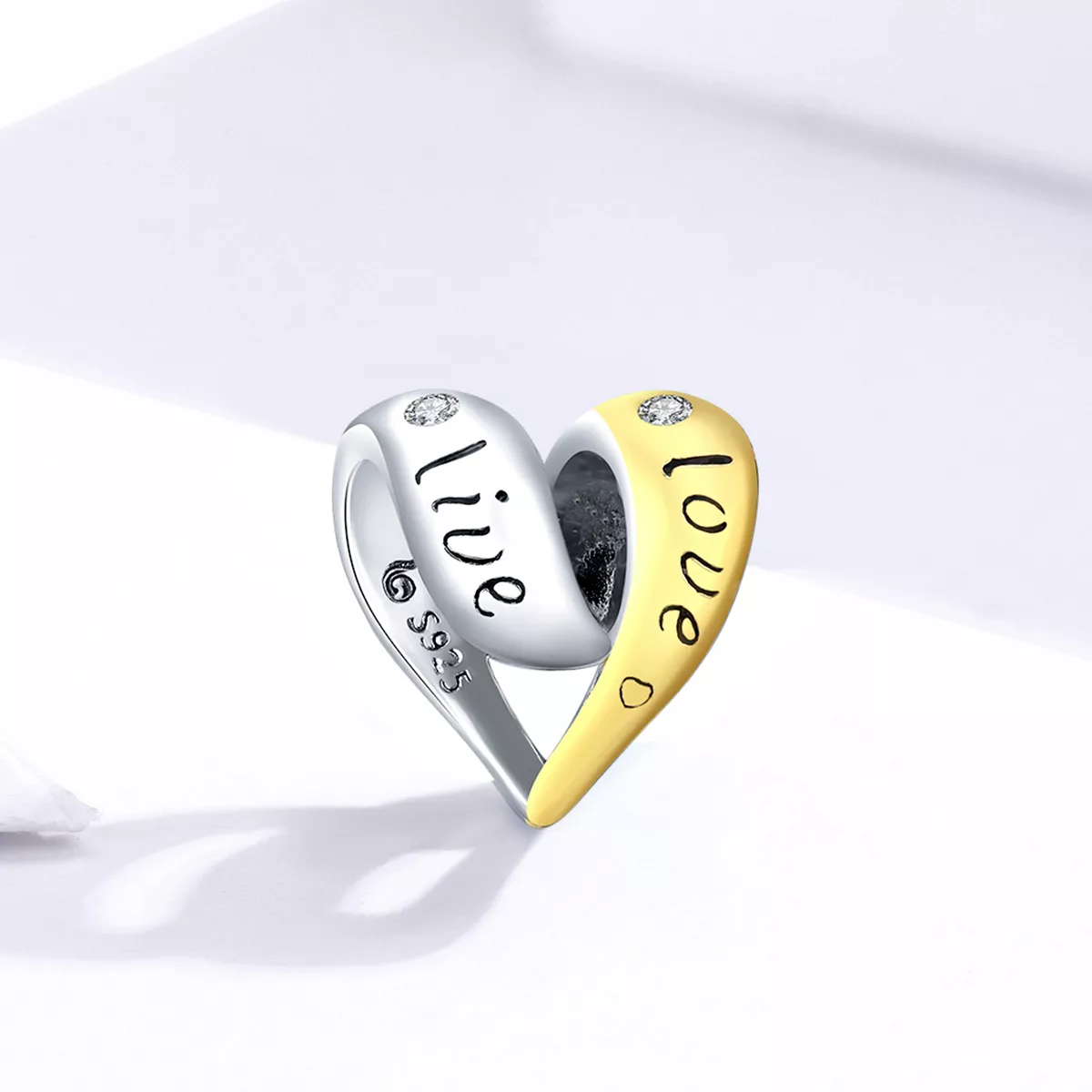 Charm Dois tons Apaixonado estilo Pandora - BSC227