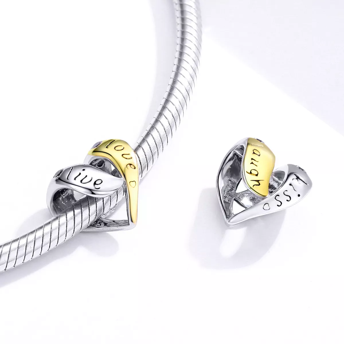 Charm Dois tons Apaixonado estilo Pandora - BSC227