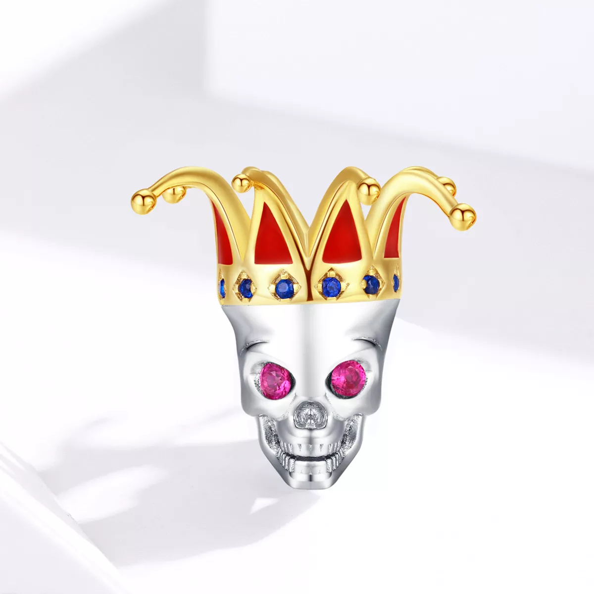 Charm Dois tons Caveira de Palhaço estilo Pandora - SCC1363