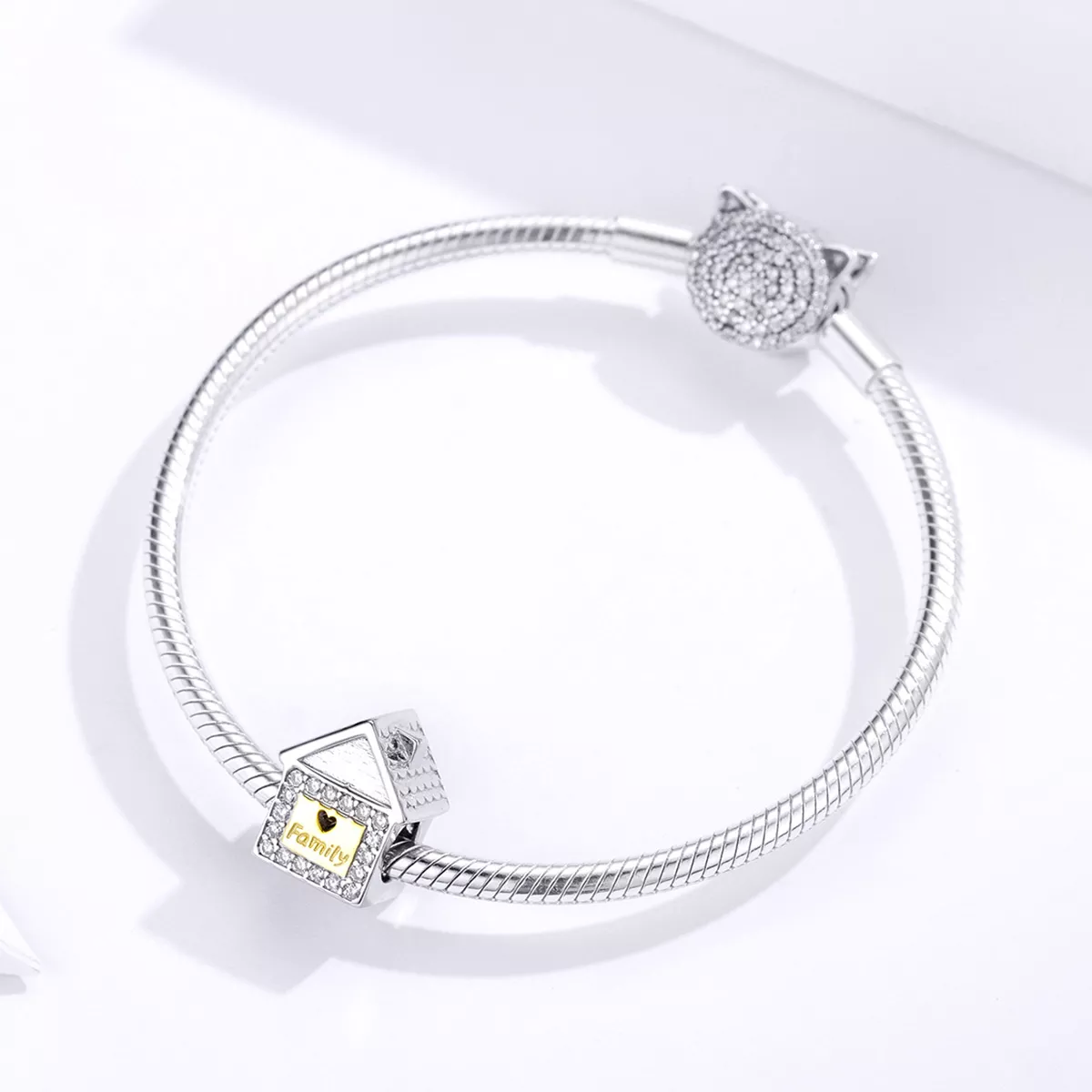 Charm Dois tons Família para sempre estilo Pandora - SCC1330