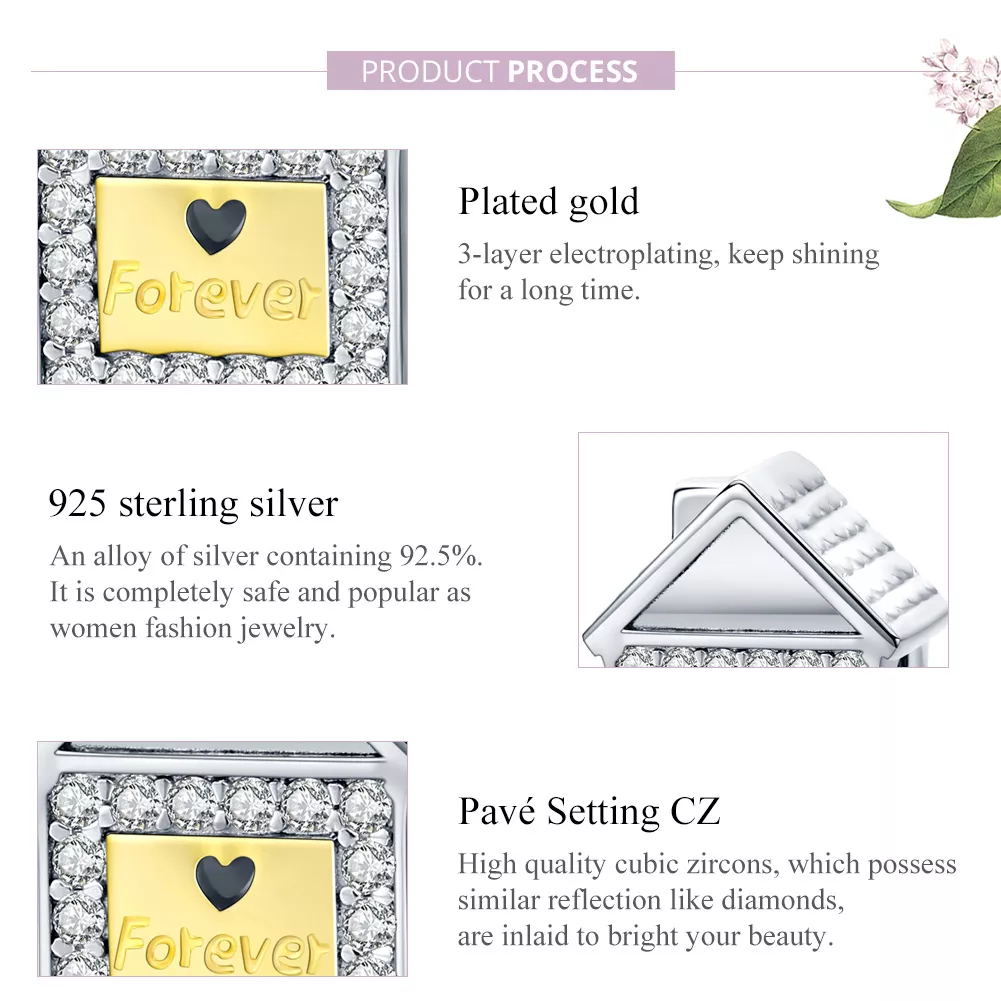 Charm Dois tons Família para sempre estilo Pandora - SCC1330