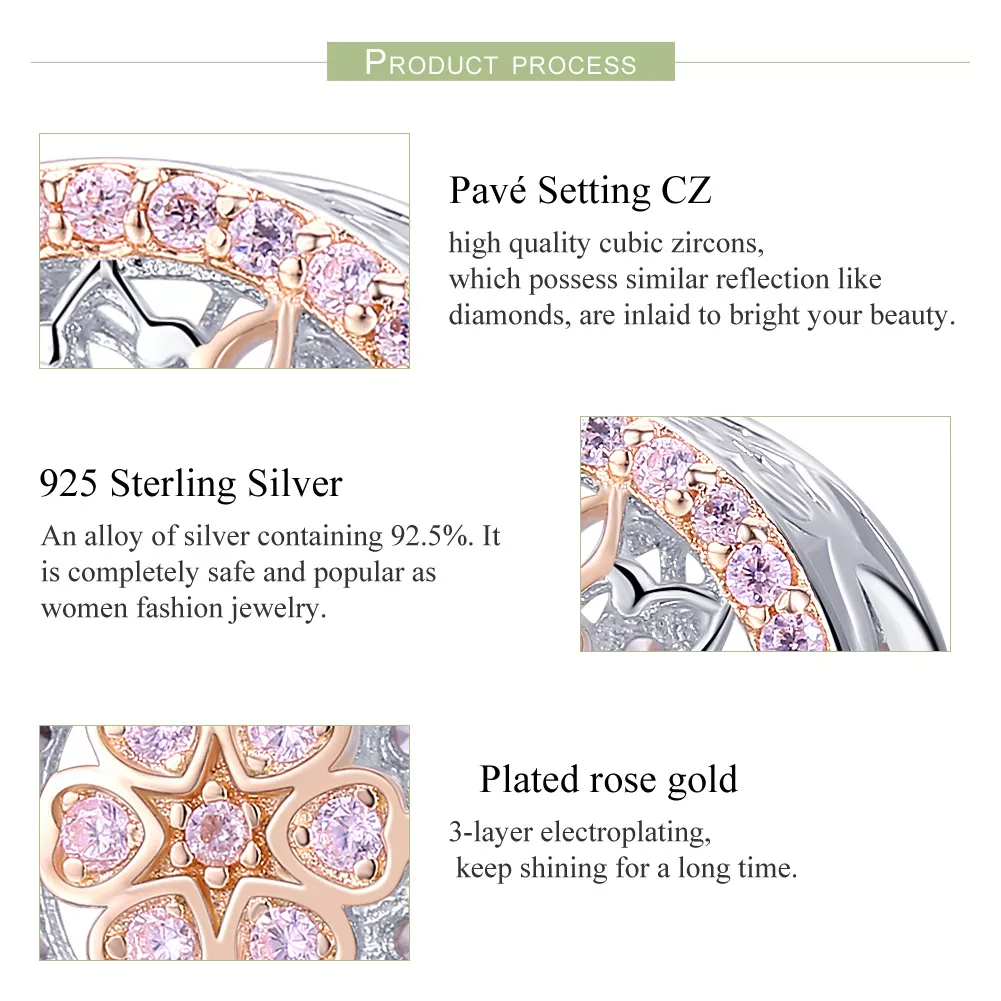 Charm Dois tons Flor life Pandora - SCC923