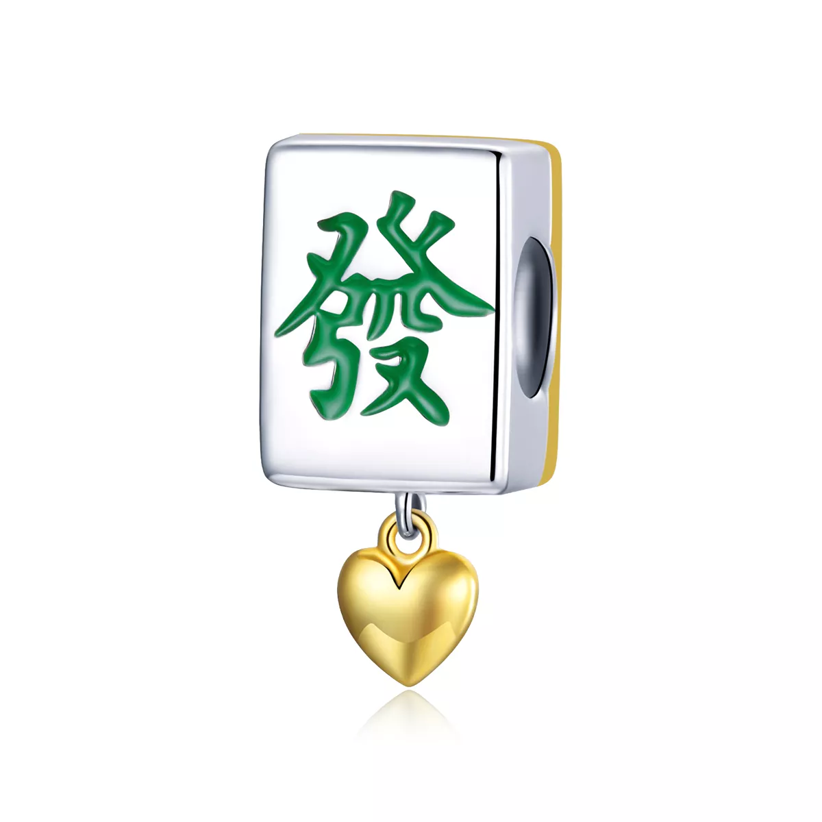 Charm Dois tons Mahjong Tiles estilo Pandora - SCC1751