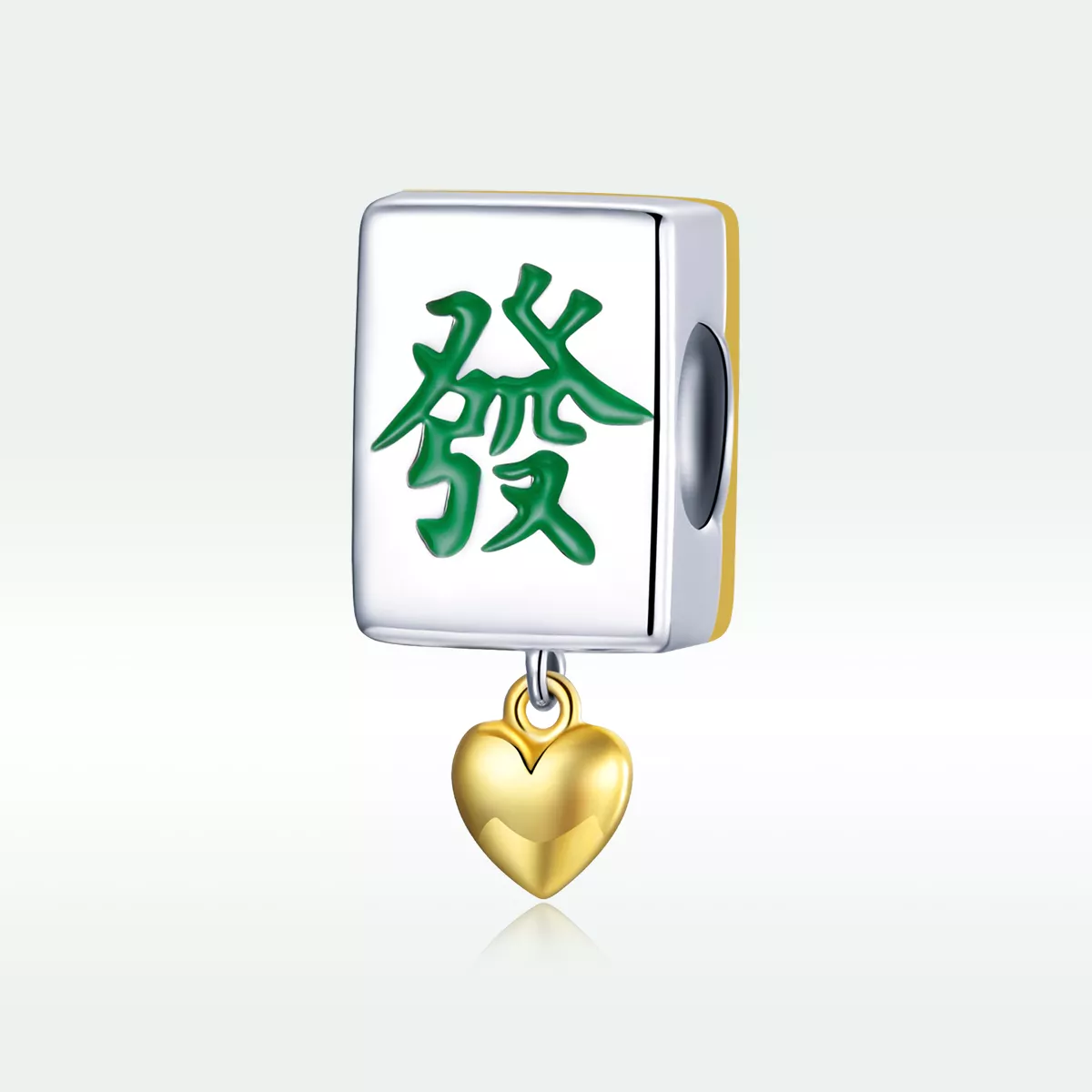 Charm Dois tons Mahjong Tiles estilo Pandora - SCC1751