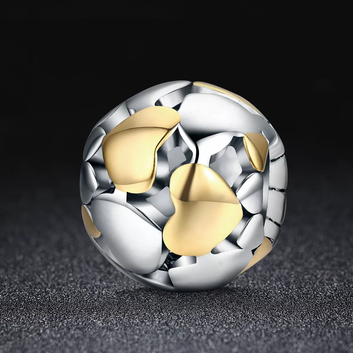 Charm Dois tons Meu coração é brilhante estilo Pandora - SCC537