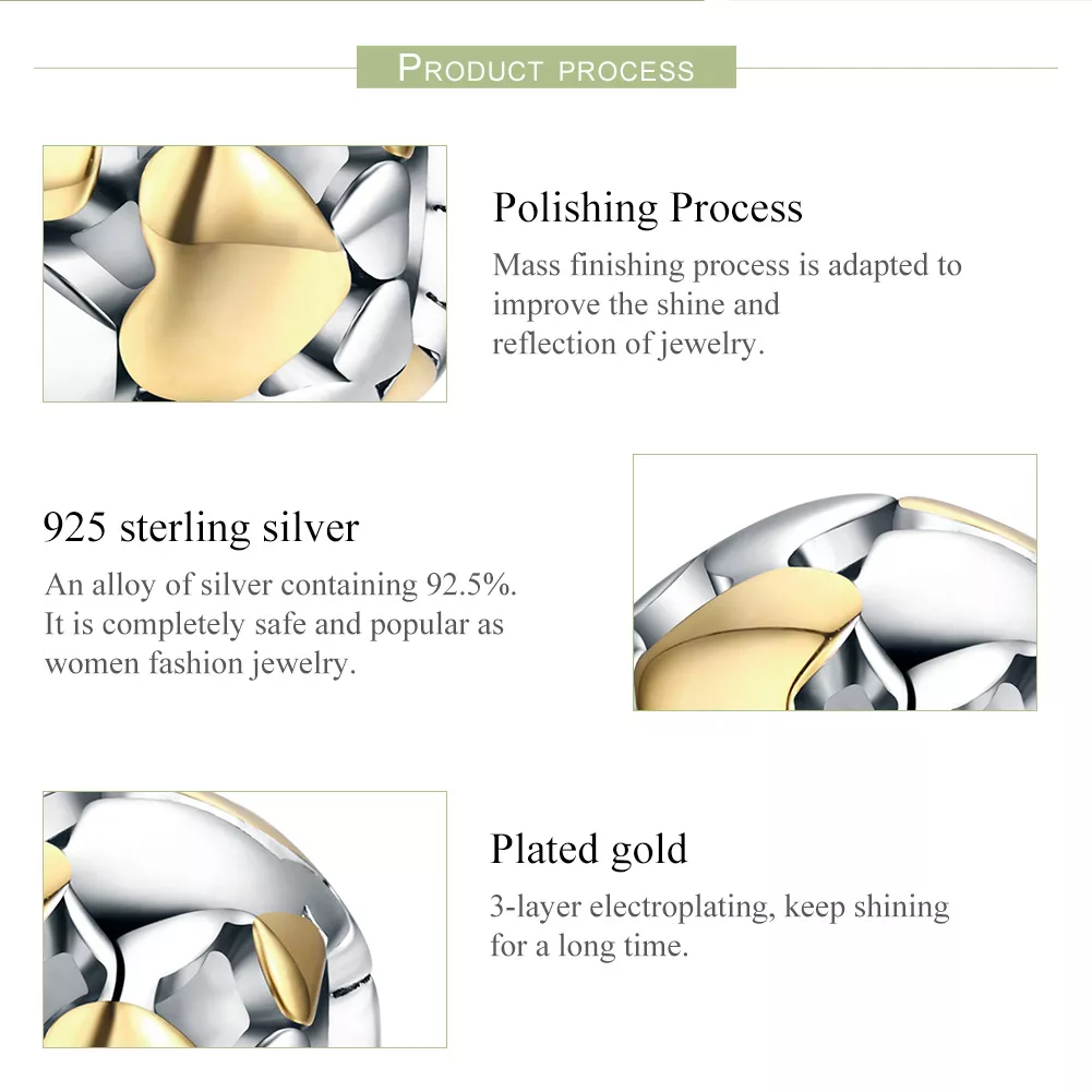 Charm Dois tons Meu coração é brilhante estilo Pandora - SCC537