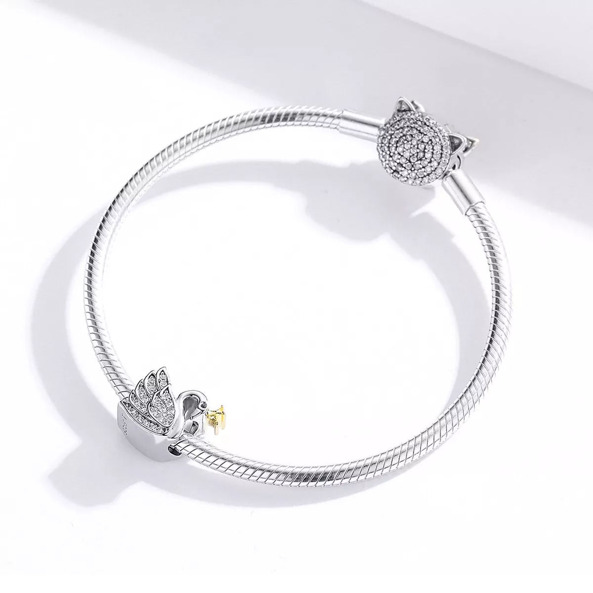 Charm Dois tons Princesa cisne estilo Pandora - SCC1343