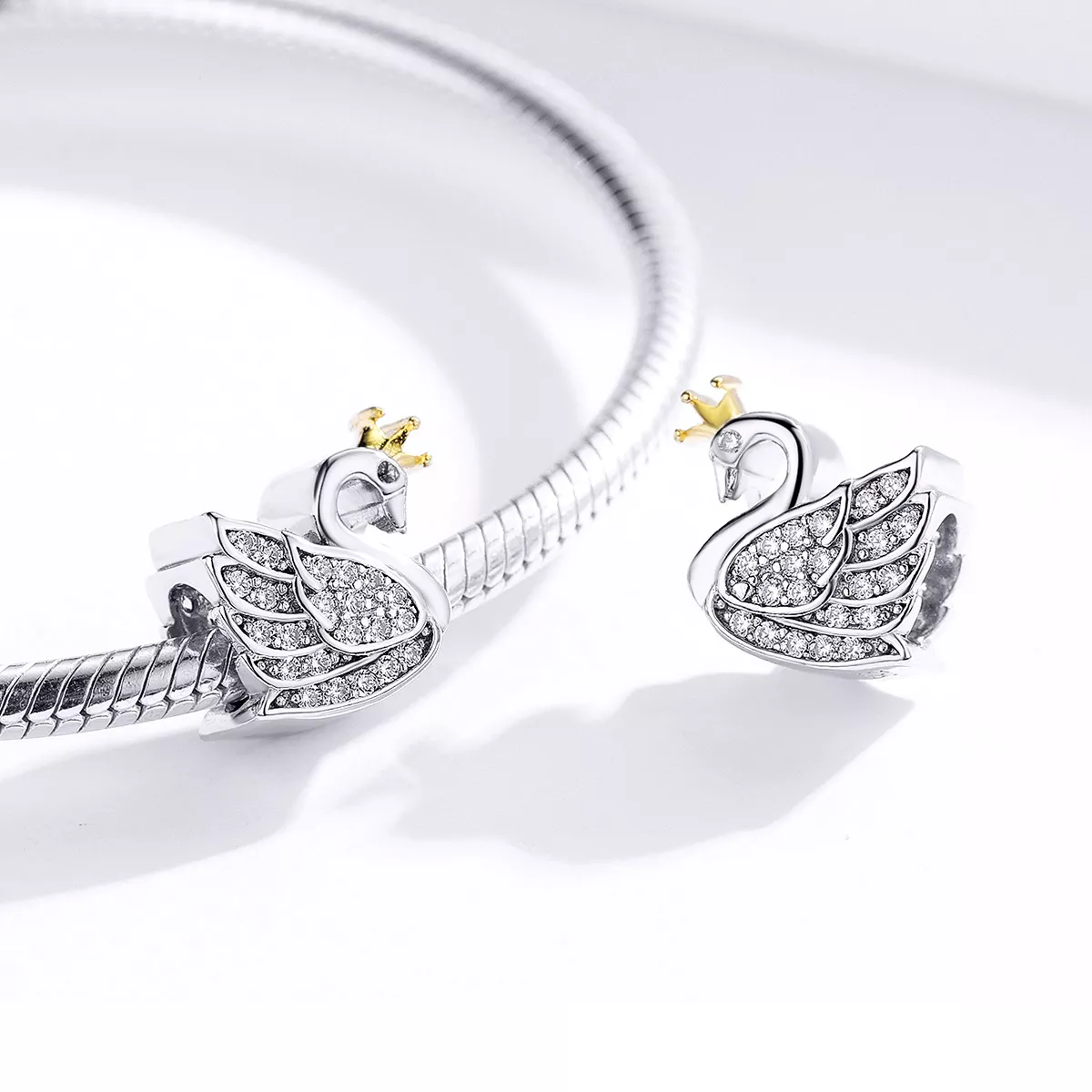 Charm Dois tons Princesa cisne estilo Pandora - SCC1343