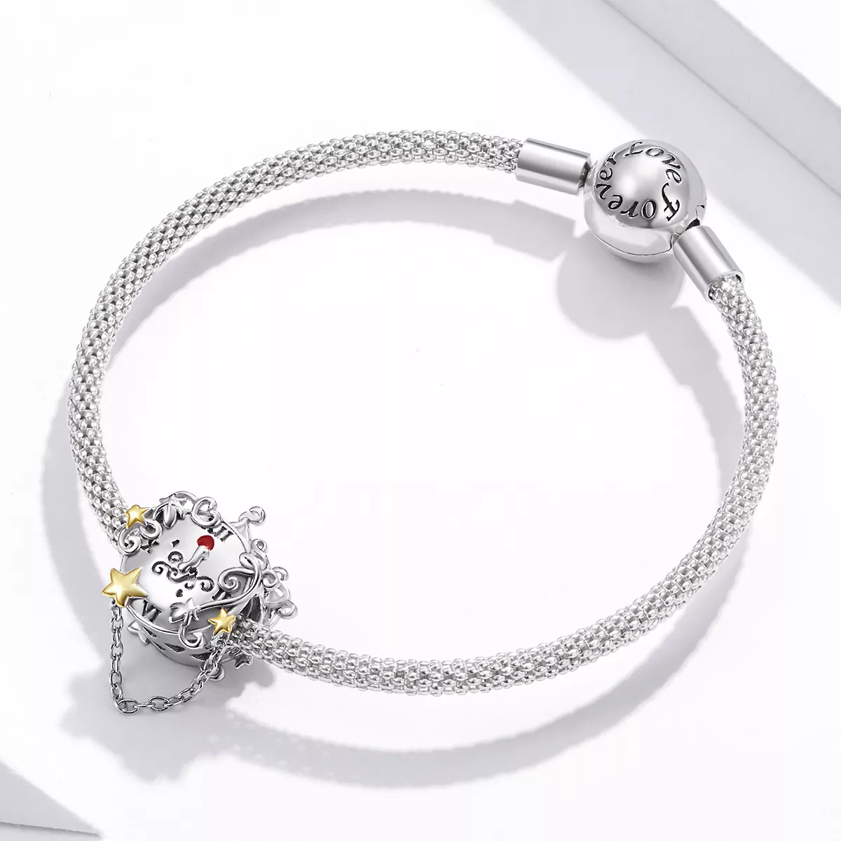 Charm Dois tons Relógio Mágico estilo Pandora - BSC406