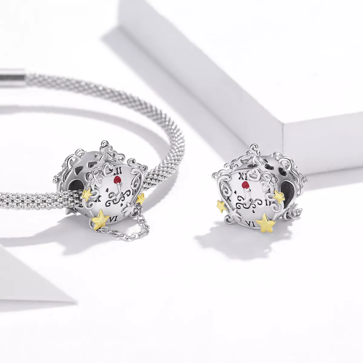 Charm Dois tons Relógio Mágico estilo Pandora - BSC406