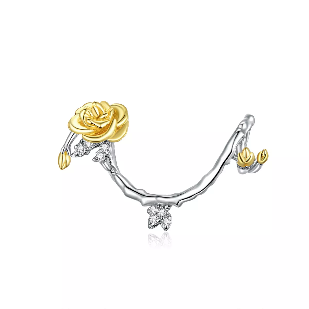 Charm Dois tons Rose Vines estilo Pandora - BSC322