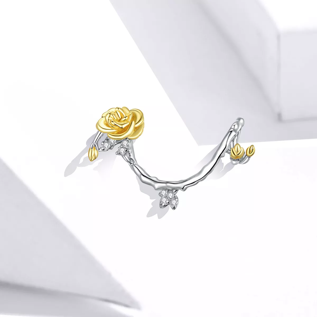 Charm Dois tons Rose Vines estilo Pandora - BSC322