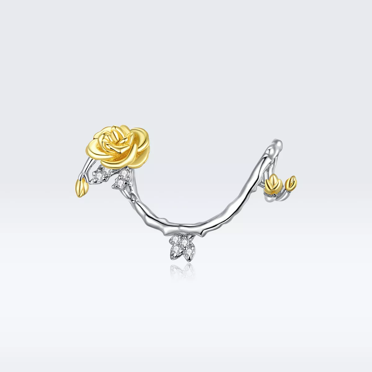 Charm Dois tons Rose Vines estilo Pandora - BSC322