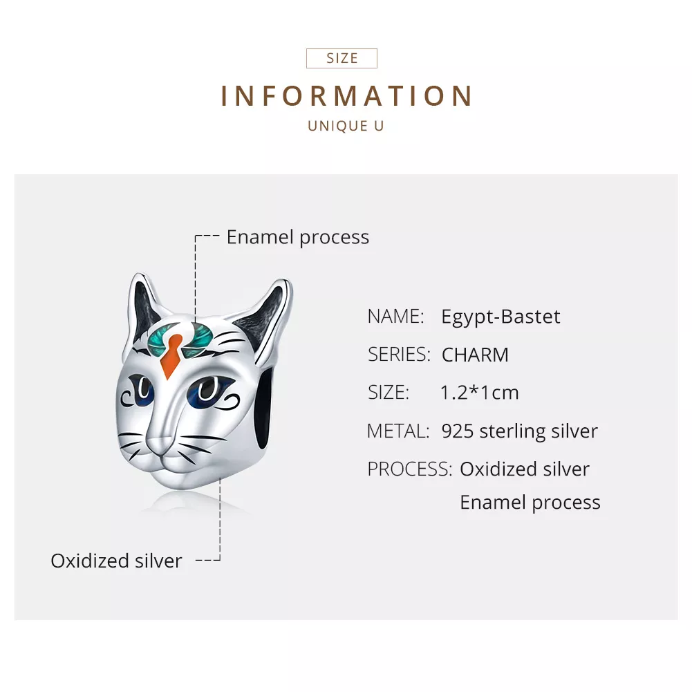 Charm Egito - Deus Gato Besti estilo Pandora - SCC1859