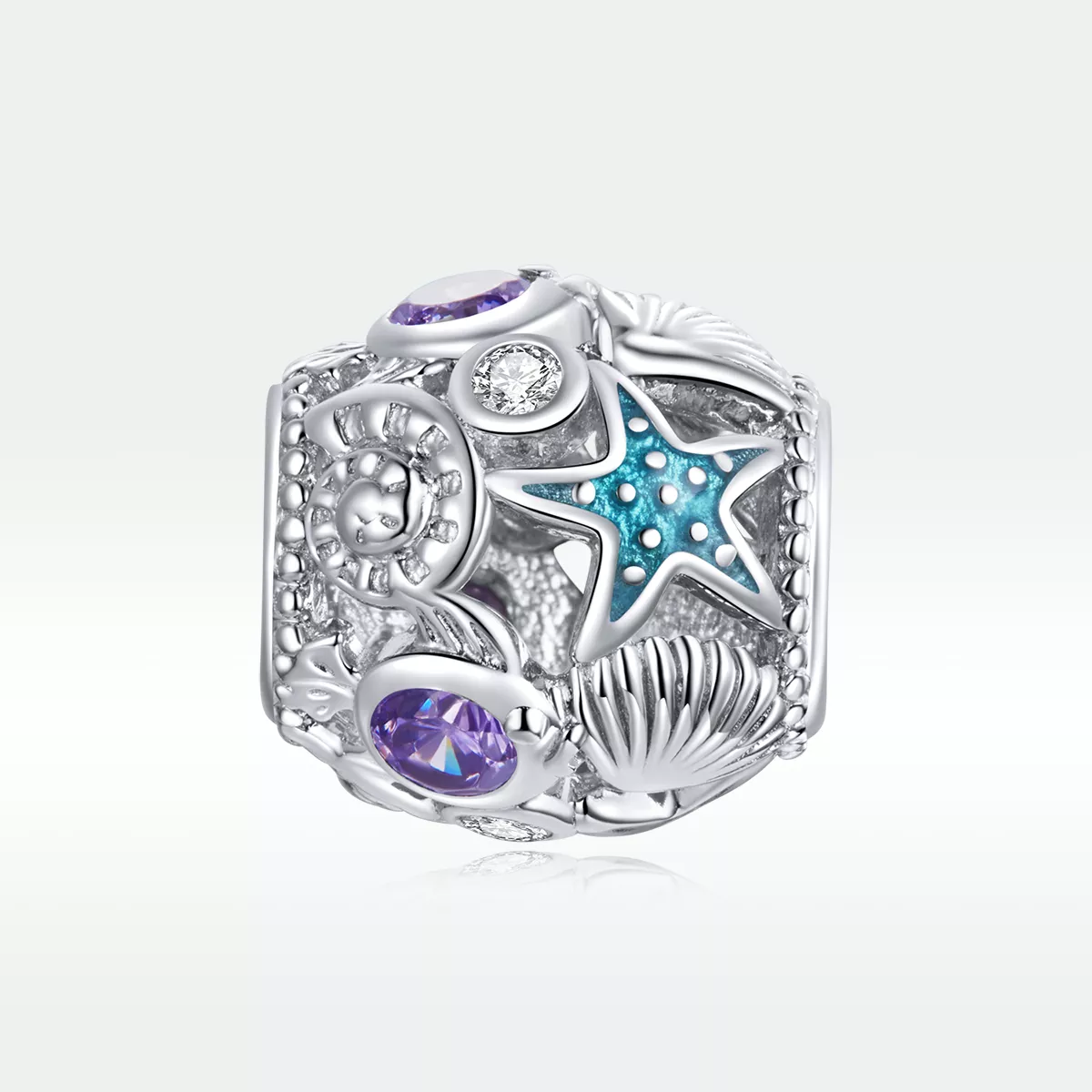 Charm Estrela-do-mar e Concha estilo Pandora - SCC1805