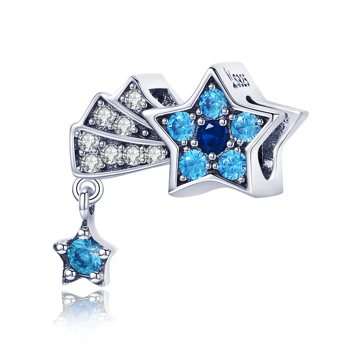 Charm Estrelas de joalheria de safira estilo Pandora - SCC912