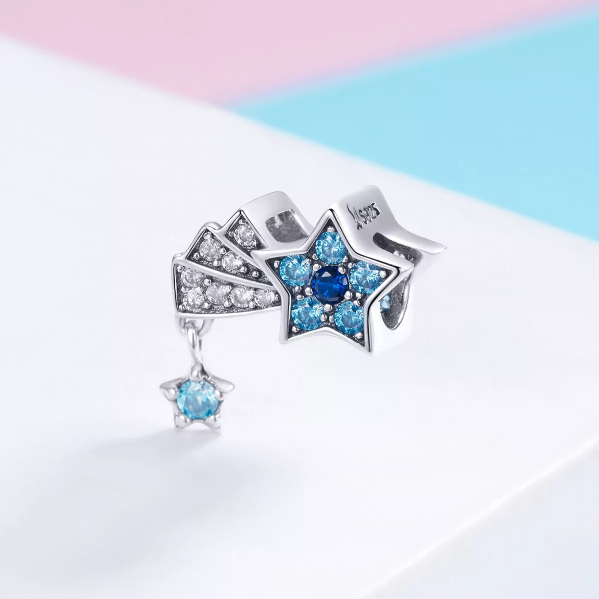 Charm Estrelas de joalheria de safira estilo Pandora - SCC912