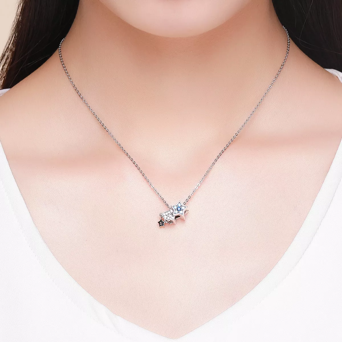 Charm Estrelas de joalheria de safira estilo Pandora - SCC912