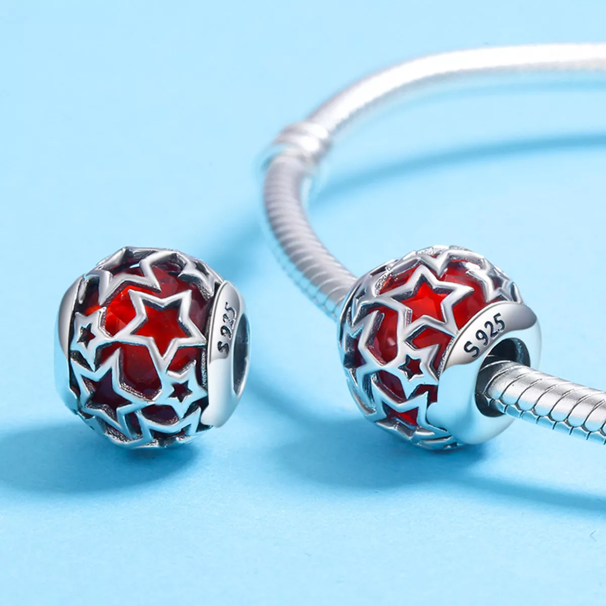 Charm Estrelas românticas estilo Pandora - SCC509