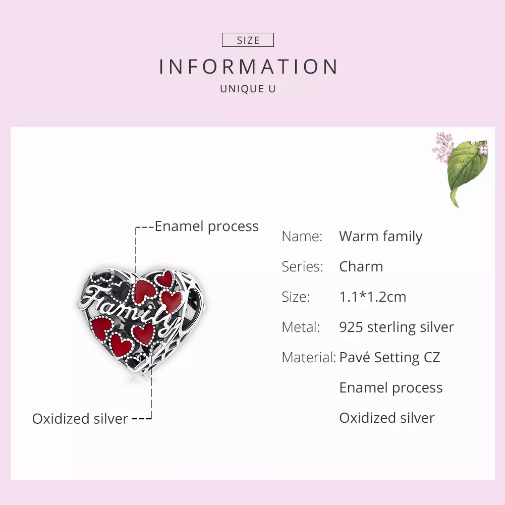 Charm Família calorosa estilo Pandora - SCC1750