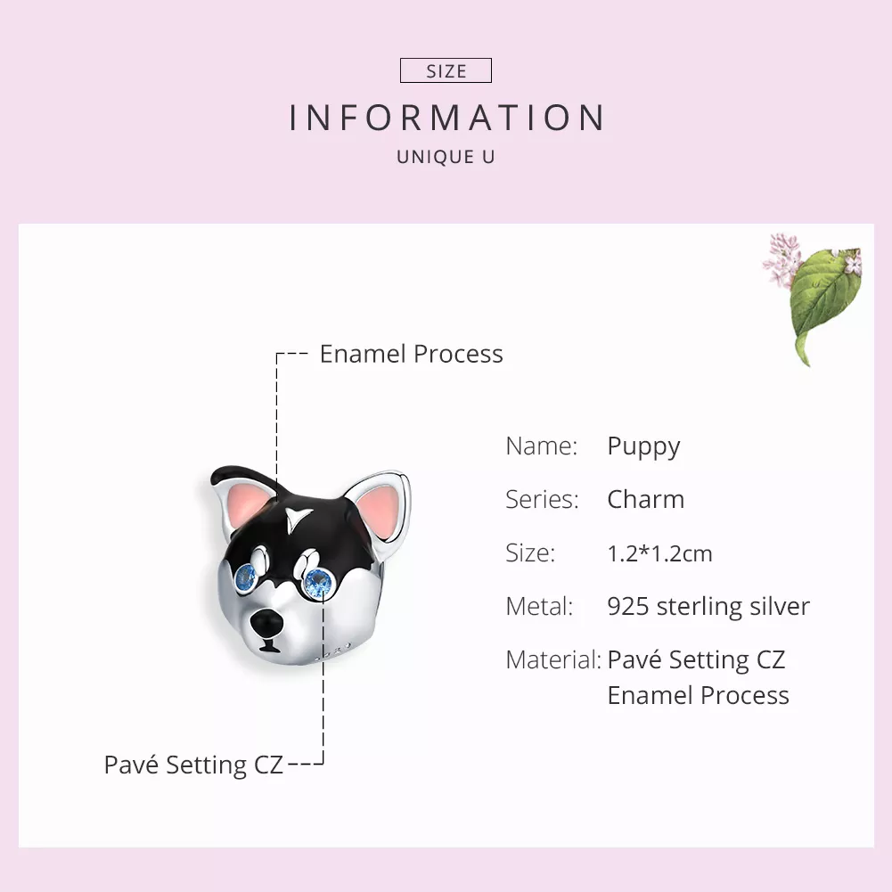 Charm Filhote de cachorro estilo Pandora - BSC191