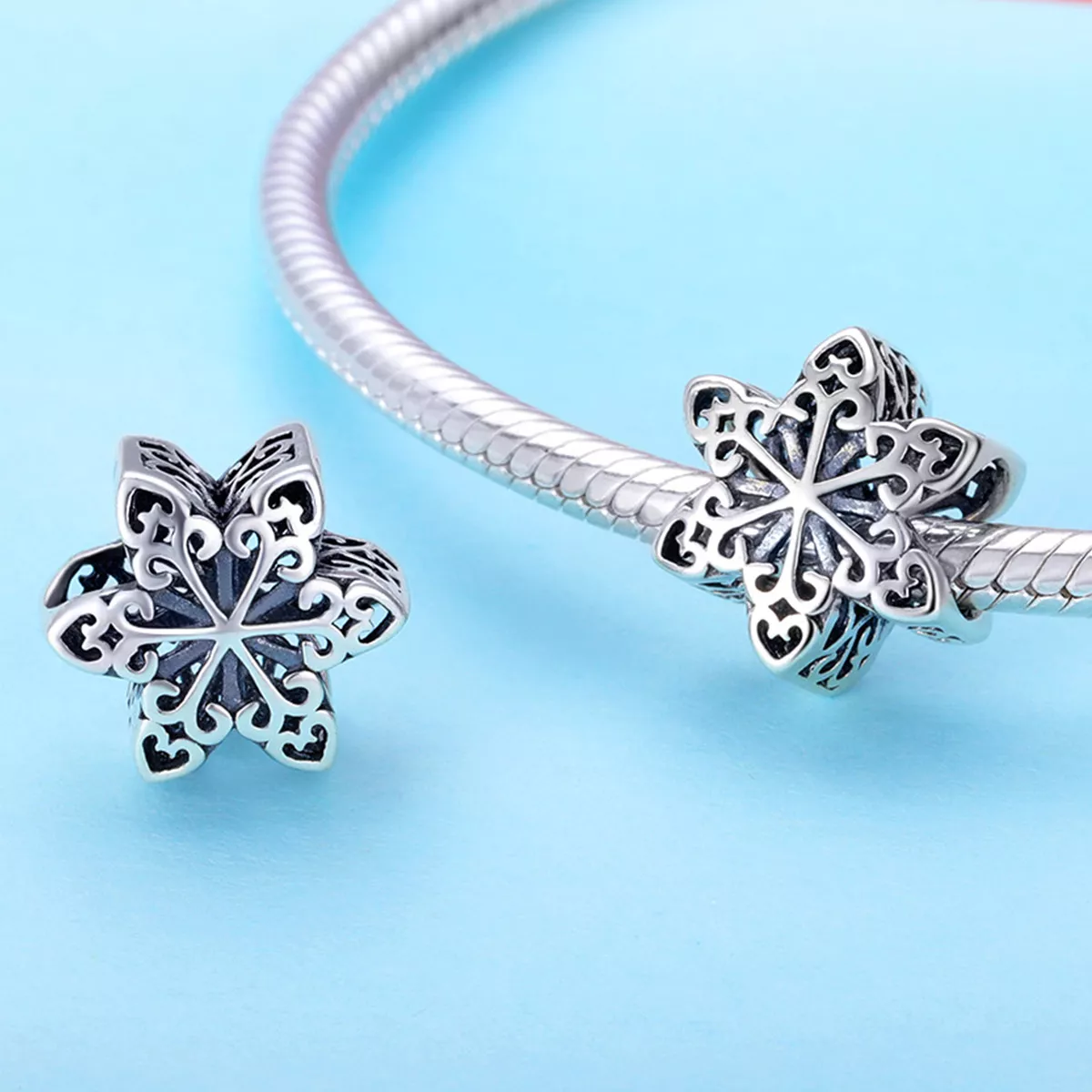 Charm Floco de neve cintilante estilo Pandora - SCC719