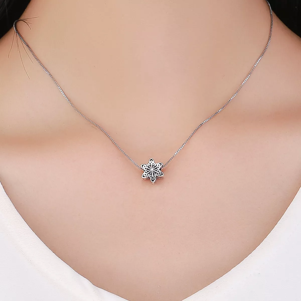 Charm Floco de neve cintilante estilo Pandora - SCC719