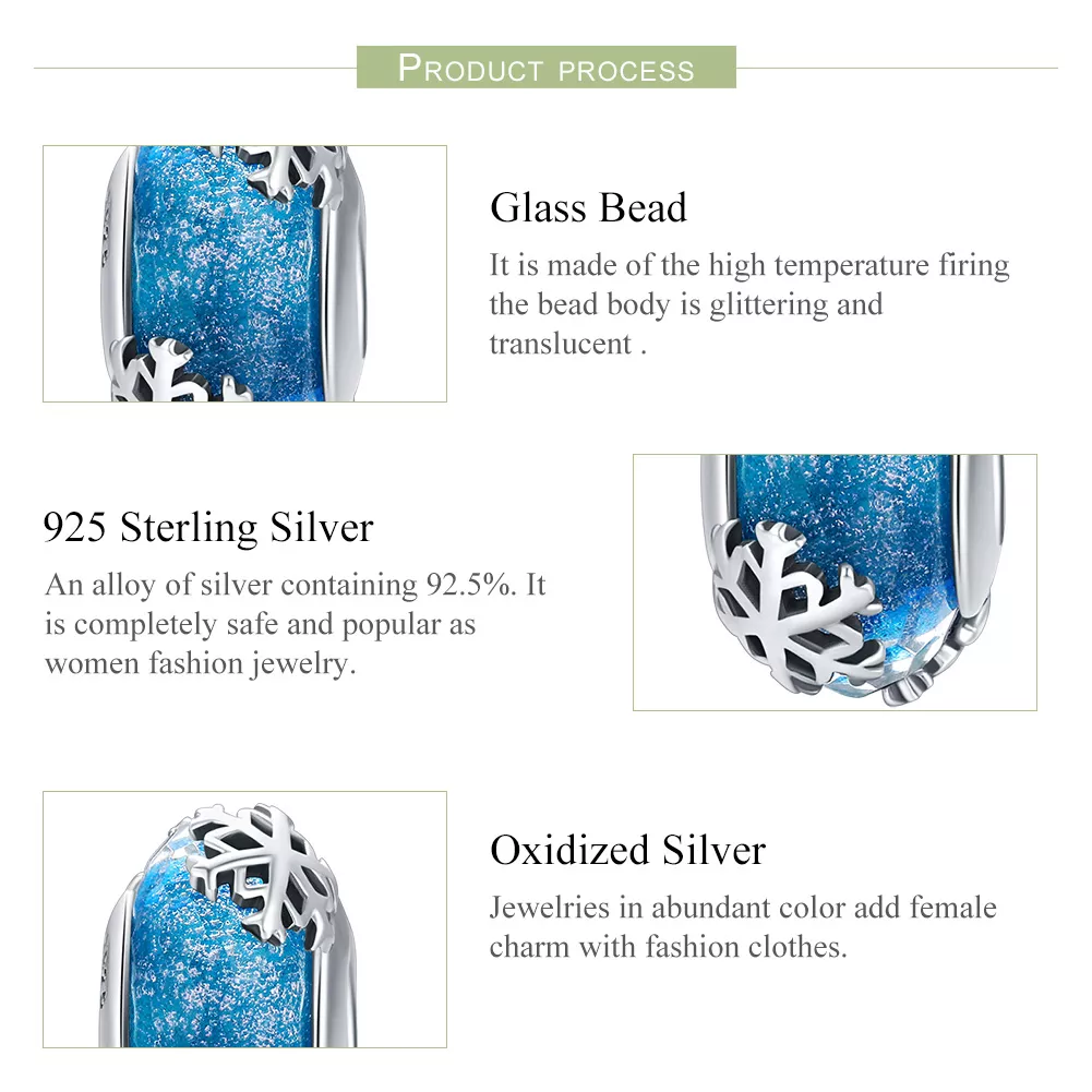 Charm Flocos de neve congelados de inverno estilo Pandora - SCC862