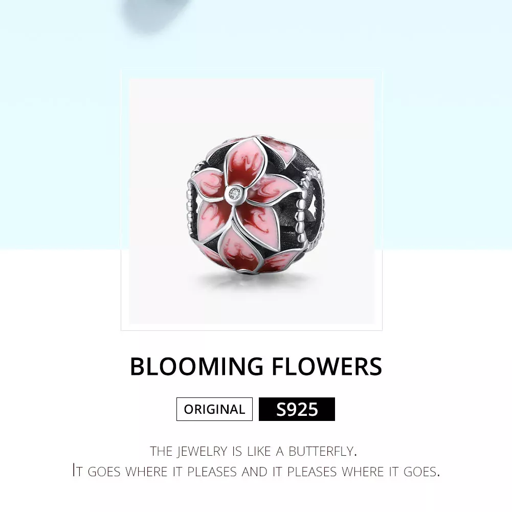 Charm Flor desabrochando estilo Pandora - SCC1707