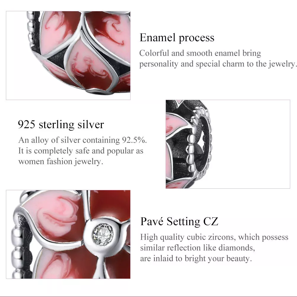 Charm Flor desabrochando estilo Pandora - SCC1707