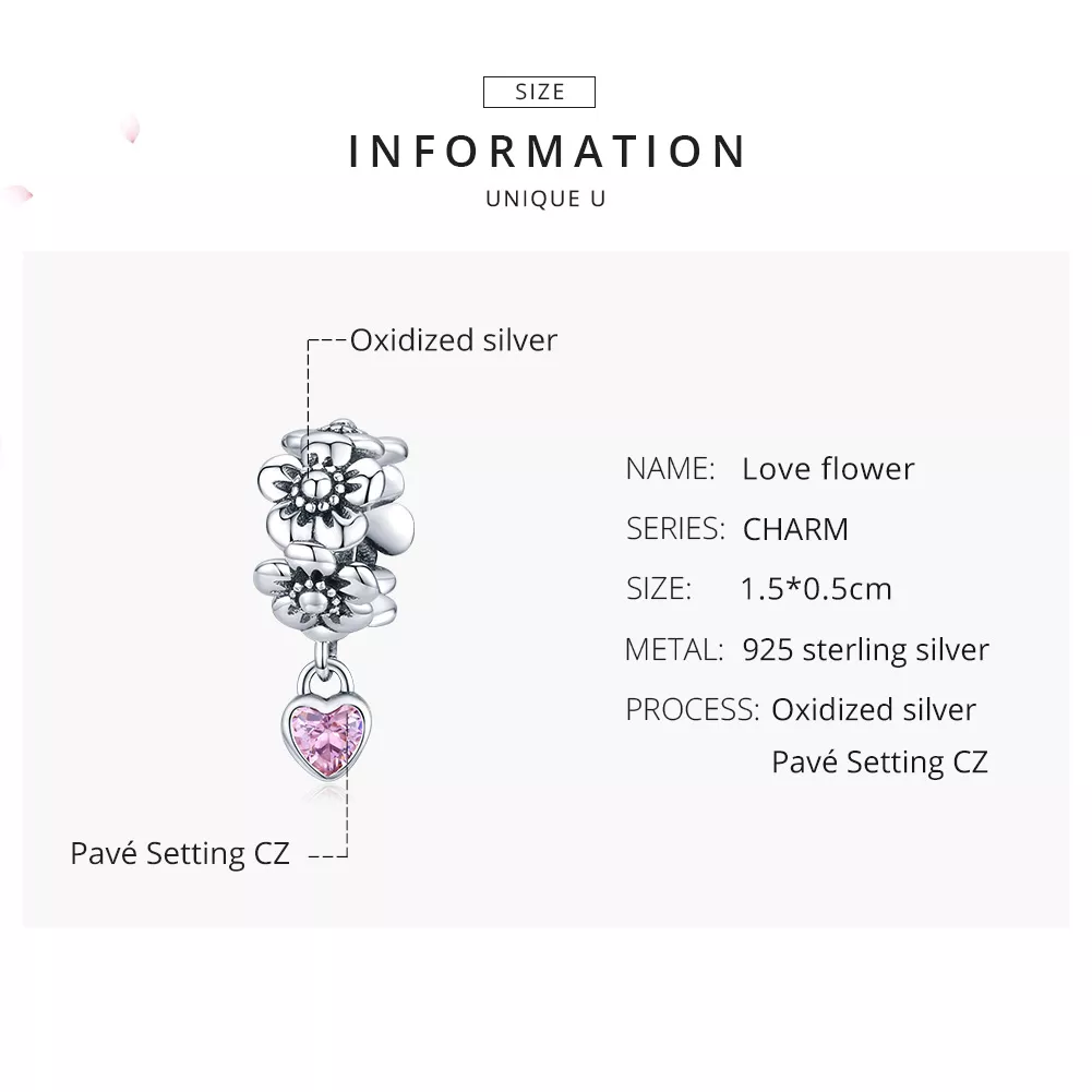 Charm Flor do amor life Pandora - SCC1485