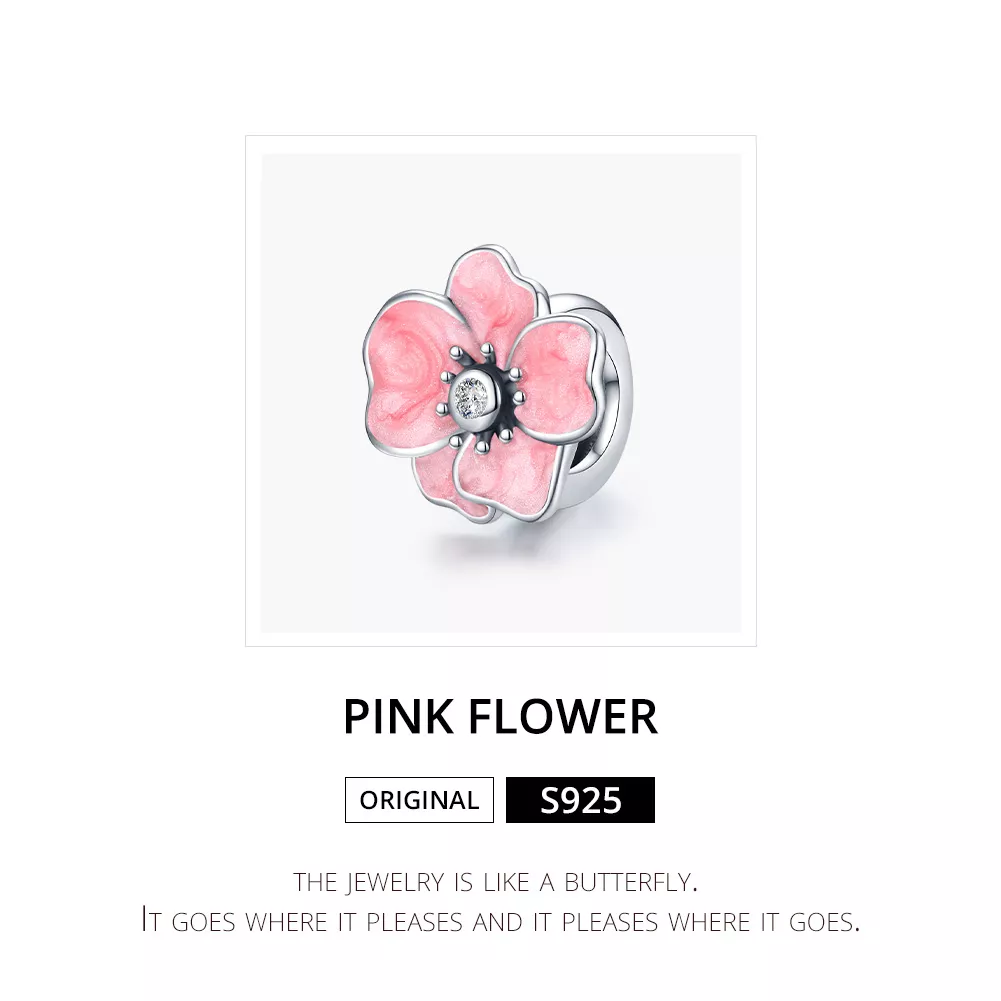 Charm Flor rosa life Pandora - SCC1729
