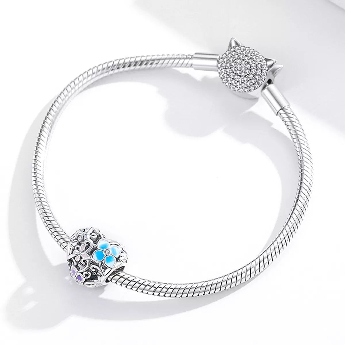 Charm Flores e borboletas estilo Pandora - SCC1836