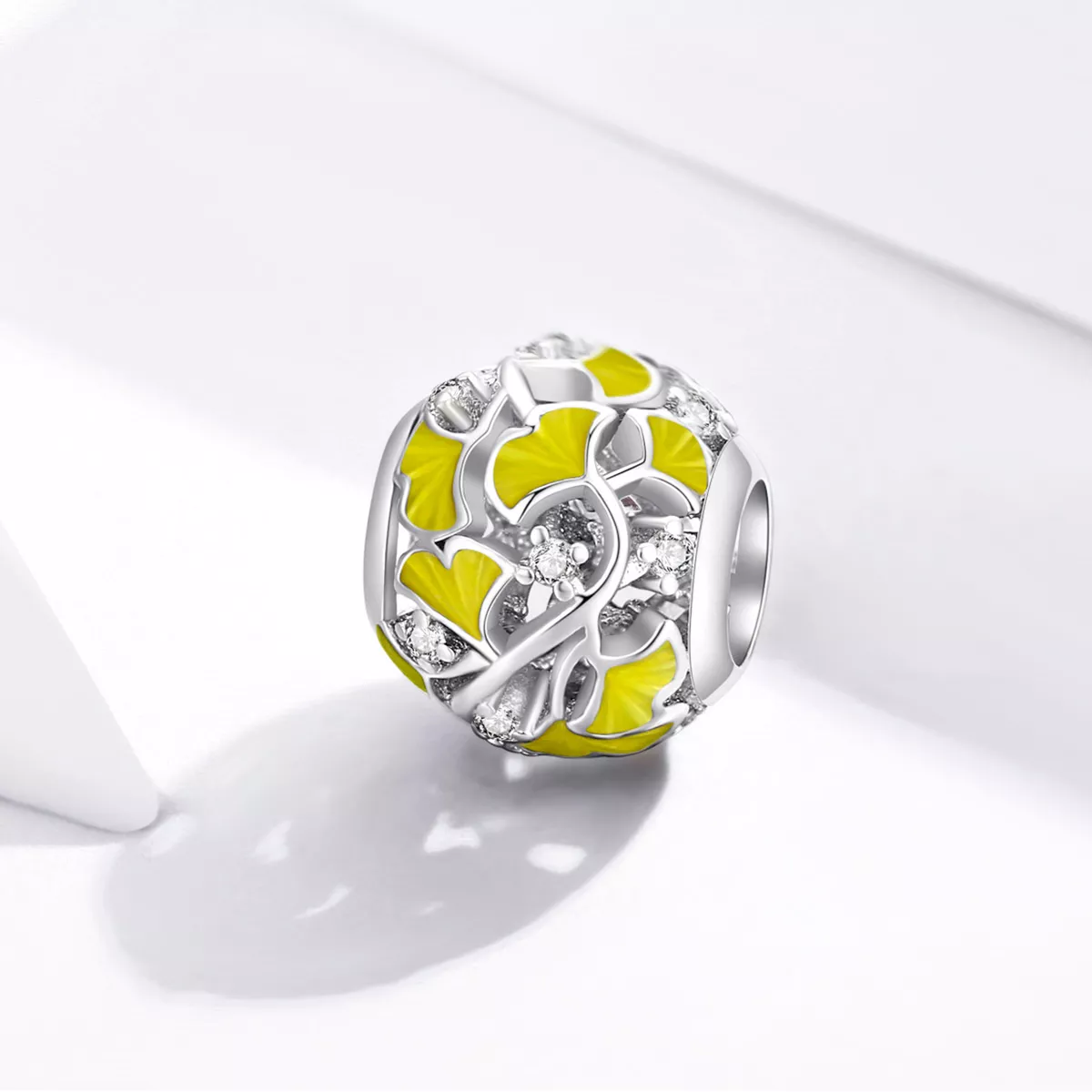 Charm Folhas Elegantes de Ginkgo estilo Pandora - BSC334
