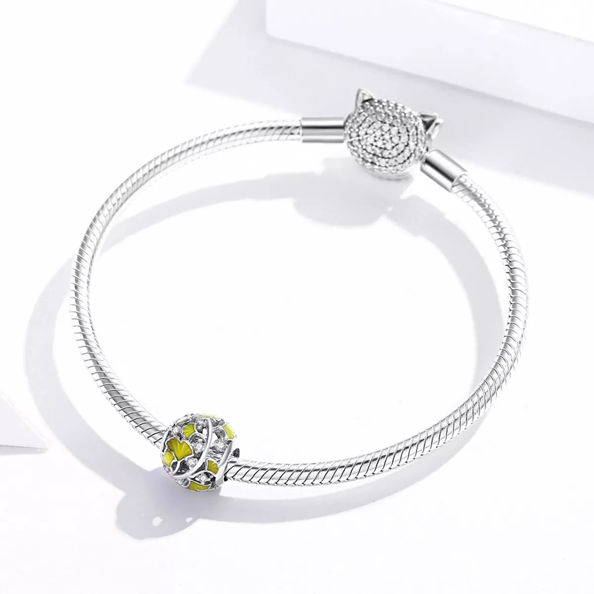 Charm Folhas Elegantes de Ginkgo estilo Pandora - BSC334