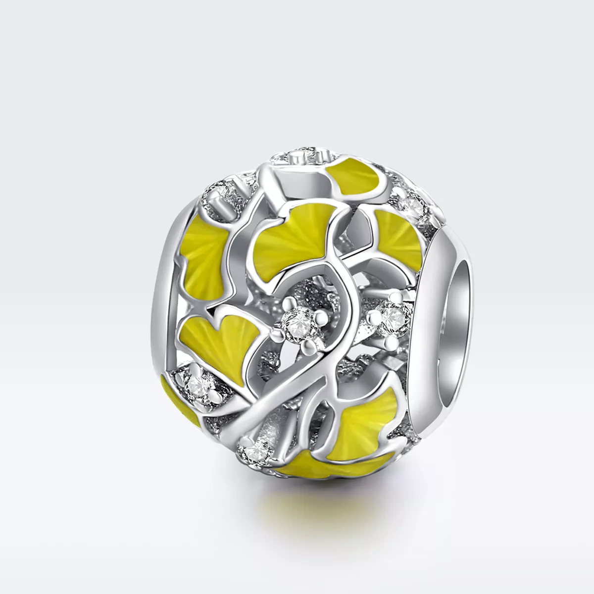 Charm Folhas Elegantes de Ginkgo estilo Pandora - BSC334