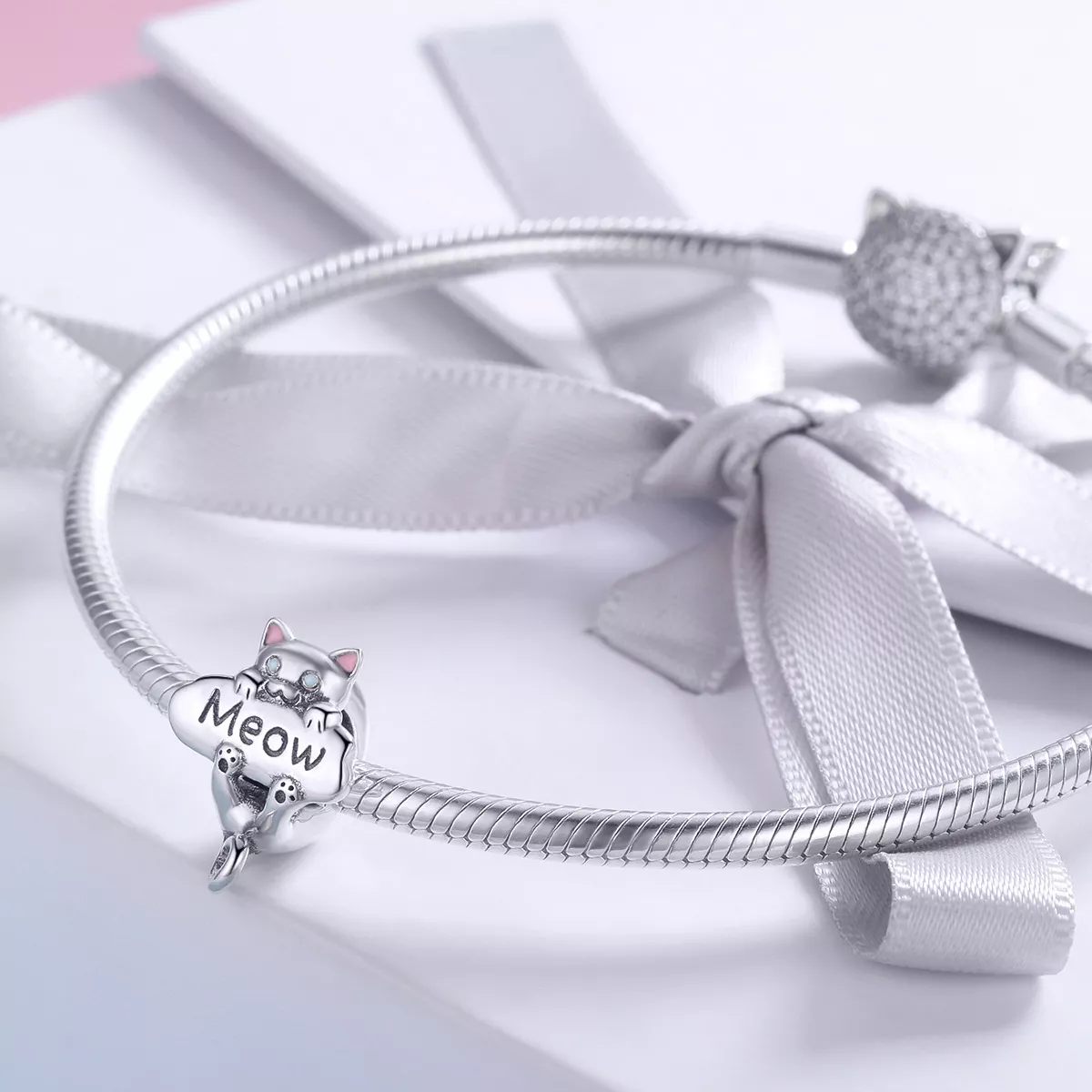 Charm Frasco de perfume de gato travesso estilo Pandora - SCC874