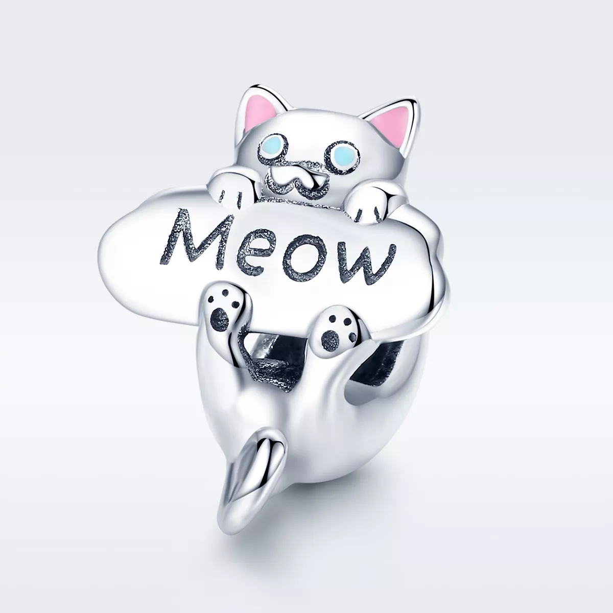 Charm Frasco de perfume de gato travesso estilo Pandora - SCC874