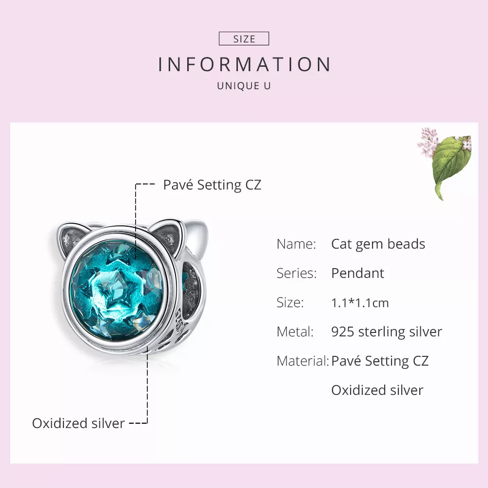 Charm Gato-teal life Pandora - SCC1800