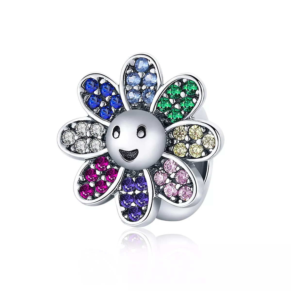 Charm Girassol Colorido estilo Pandora - SCC1701