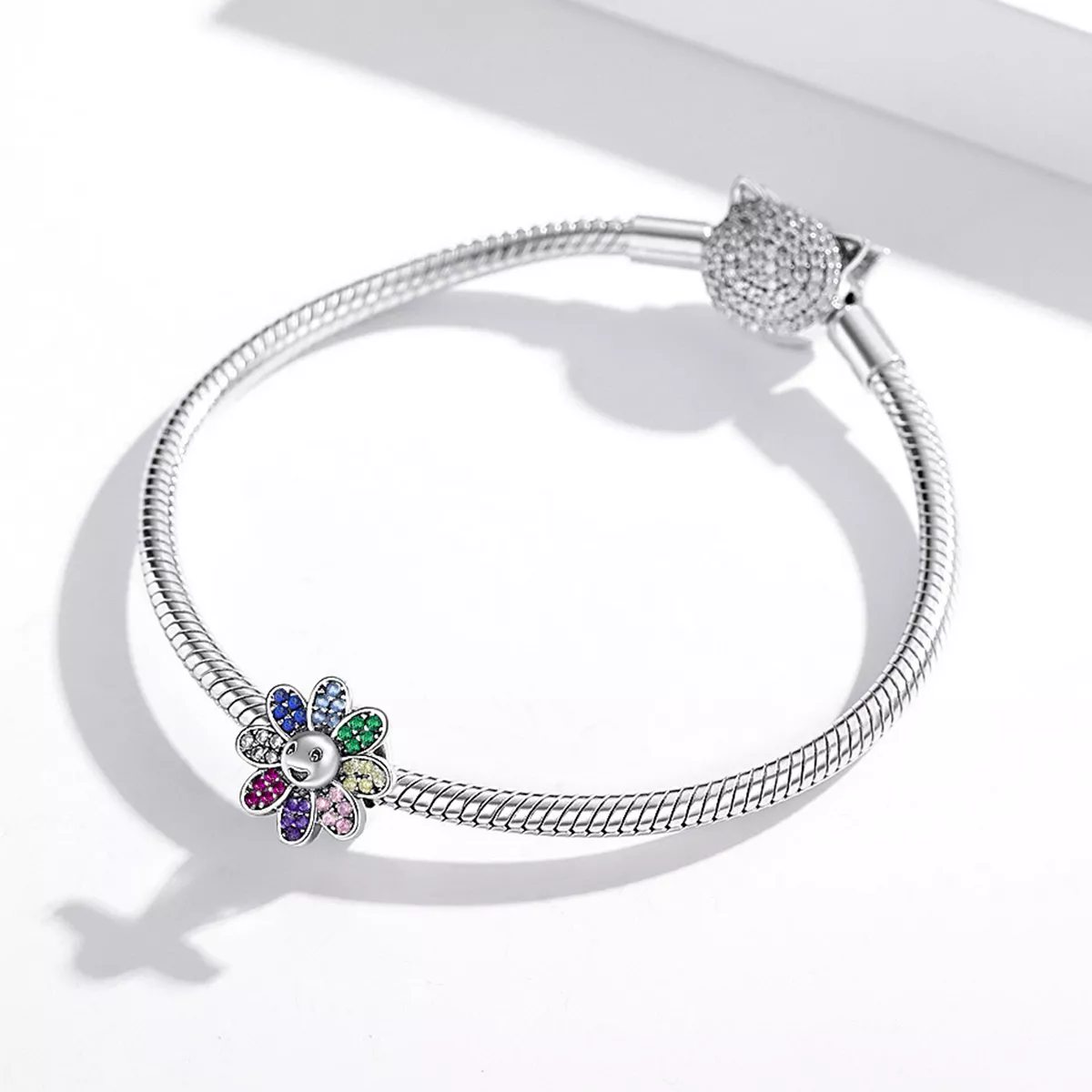 Charm Girassol Colorido estilo Pandora - SCC1701