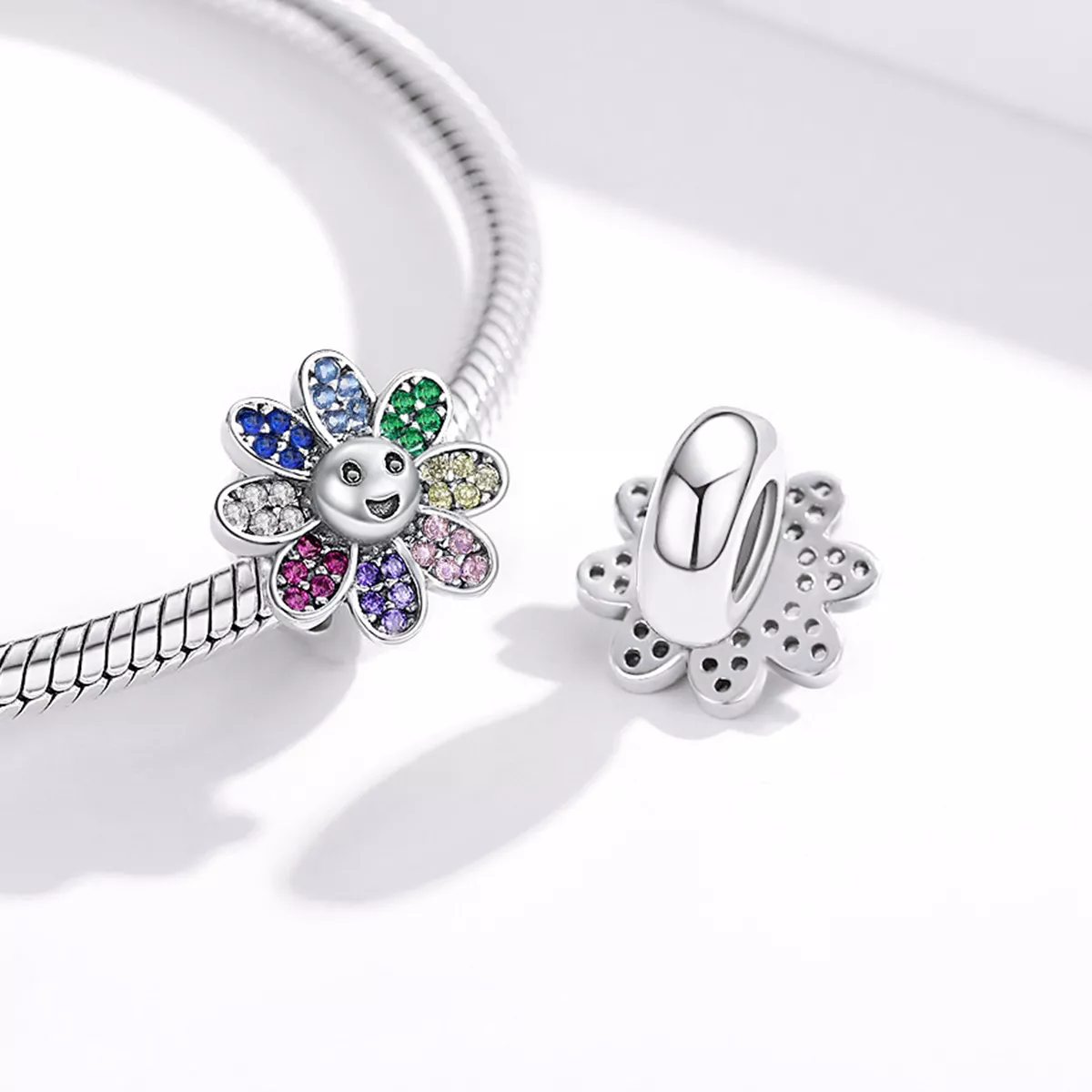 Charm Girassol Colorido estilo Pandora - SCC1701