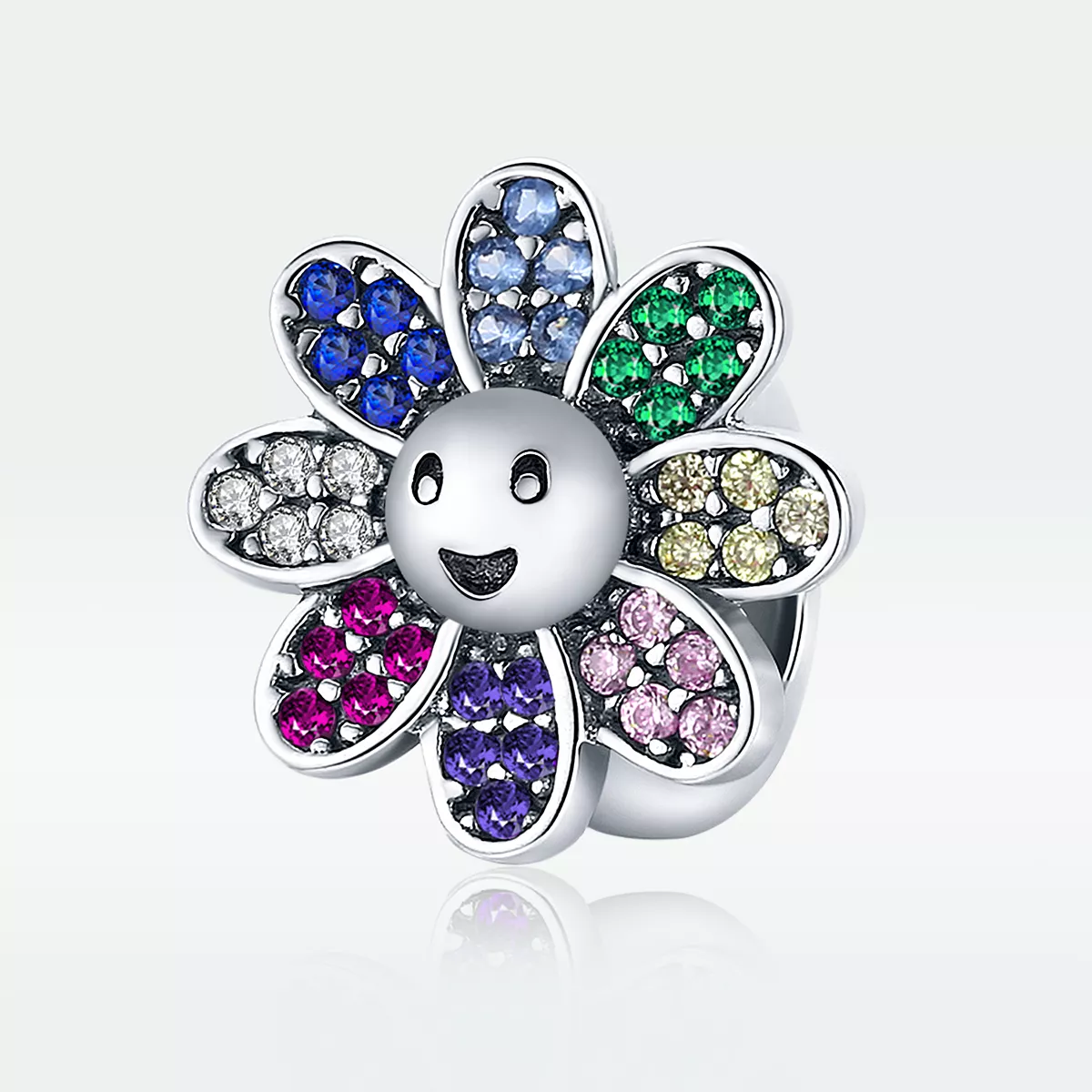 Charm Girassol Colorido estilo Pandora - SCC1701